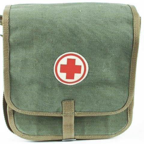 Original polnische Armee Sanitäter Set Vintage Sanitäter Erste Hilfe Schultergurt Tasche NEU