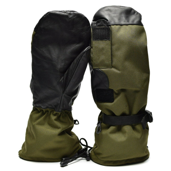 Original olivgrüne Fäustlinge der niederländischen Armee mit Abzugsfinger, Militärausgabe, Gore-Tex-Handschuhe
