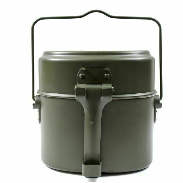 BW Deutschland Armee Stil Essgeschirr Aluminium Militär Bowletopf 3-teilig Set Repro