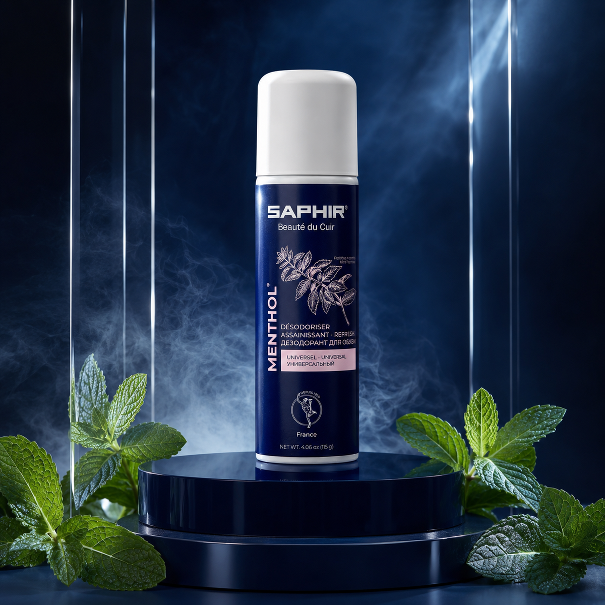 Saphir Menthol Schuh-Desodorierungsspray, 200 ml, Geruchsentferner für alle Schuhe