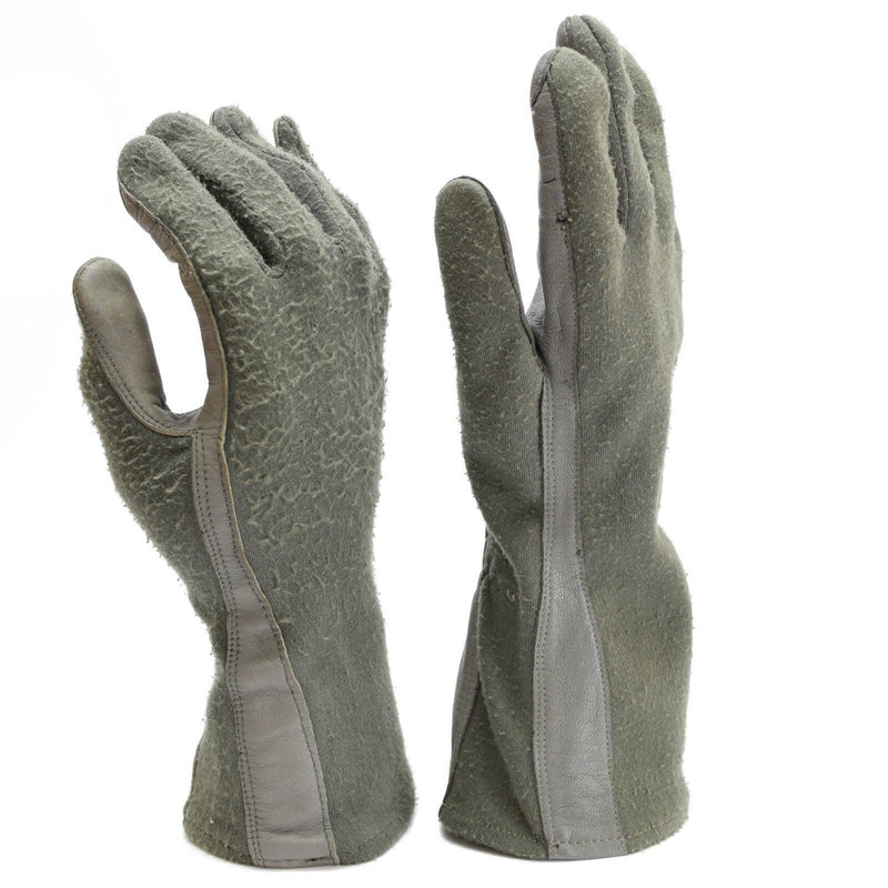 Echte US Army Kampfhandschuhe Leder Aramidfaser Air Force Militär Nomex OD