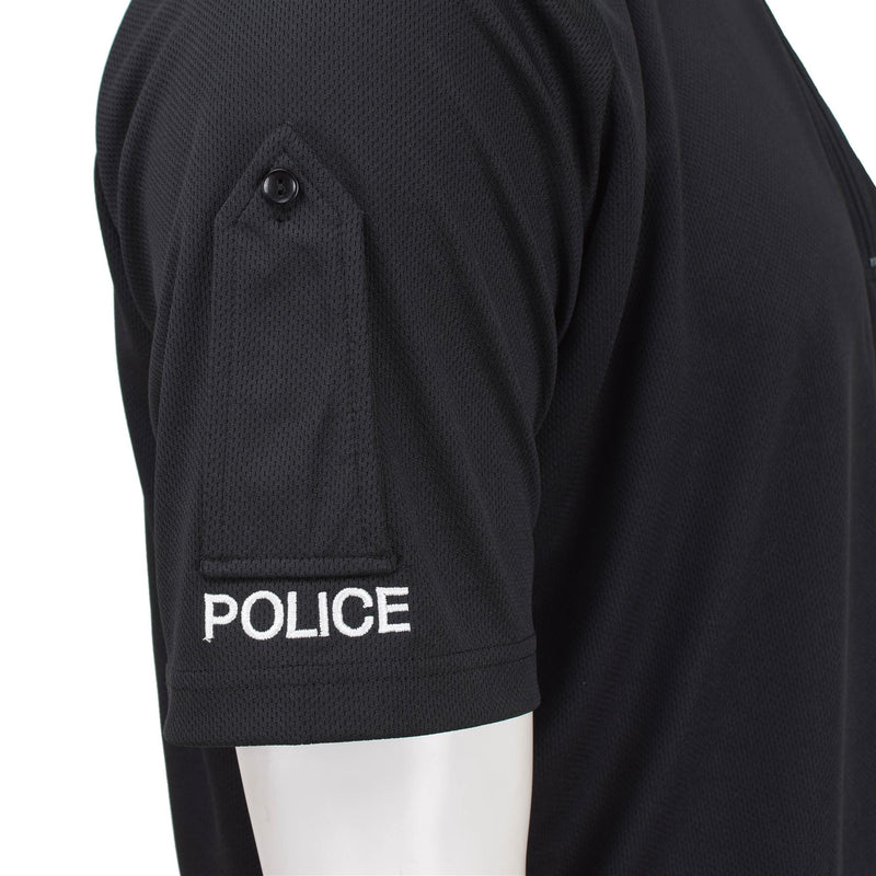 Echtes britisches funktionelles Polizei-T-Shirt, atmungsaktives Activewear-Shirt, schwarzes Hemd, NEU