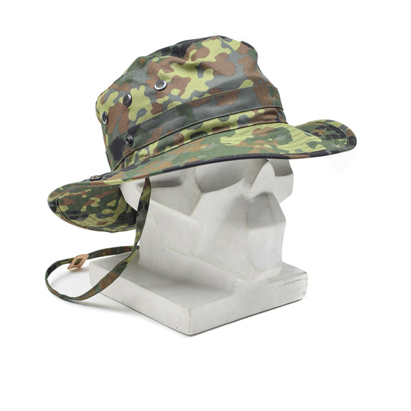 Original Bundeswehr Flecktarn Boonie Hut Camping Jagd Outdoor Sommermütze NEU