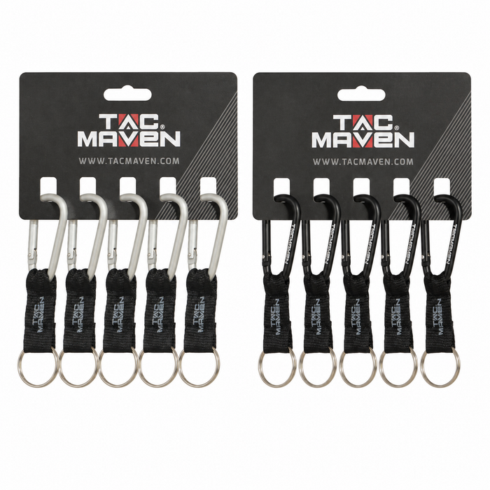 TAC MAVEN 6 mm Aluminium-Karabiner, 5 Stück, Outdoor-Schlüsselclips, Campingausrüstung