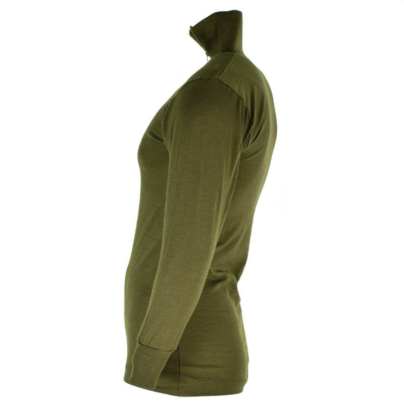 Original italienische Armee Trikot Hemd Reißverschluss Unterhemd F1 Thermo Grün OD NEU
