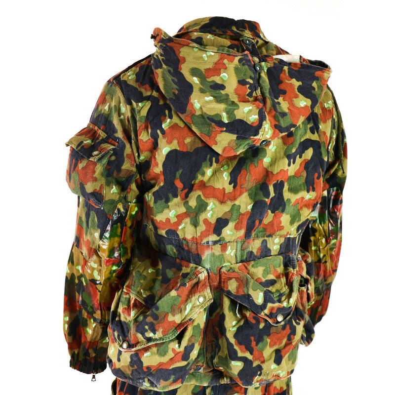 Echte Schweizer Armeejacke M70 Alpenflage Camo Scharfschützen-Kampfparka mit Kapuze