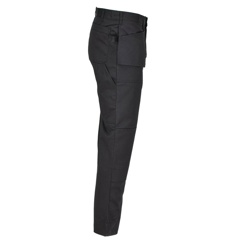 Original belgische Militär-Arbeits-Cargohose, strapazierfähig, verstärkte Knie, schwarz, NEU