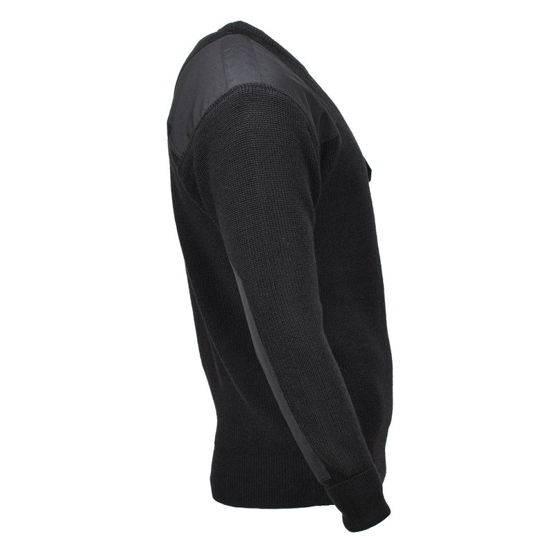 MFH Markenpullover Kommandopullover Rippenstrick Wollverstärkter Pullover schwarz NEU