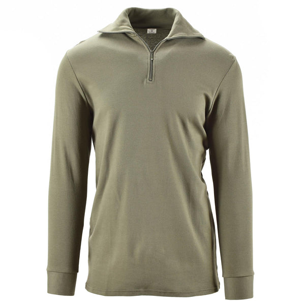 Original französisches Armeehemd mit Reißverschluss, Unterhemd, F1-Thermo-Pullover, oliv, Herren, NEU