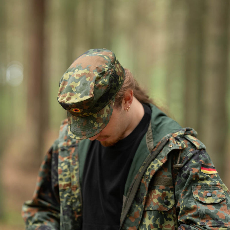 Echte Original deutsche Armee Flecktarn Mütze BW Waldtarn Militärhut NEU