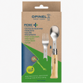 Opinel Picnic+ N°08 Besteckset Klappmesser Löffel Gabel Camping Buche