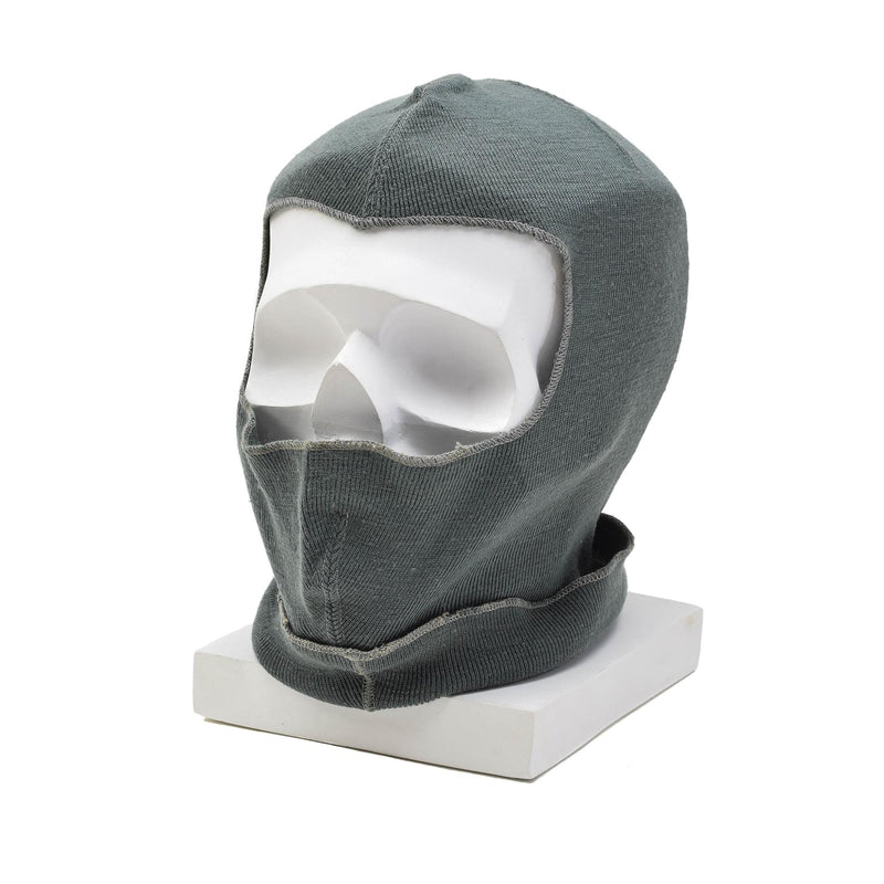 Original Schweizer Militär Sturmhaube aus Wolle, leicht, warm, Wintermaske, elastisch, Grau