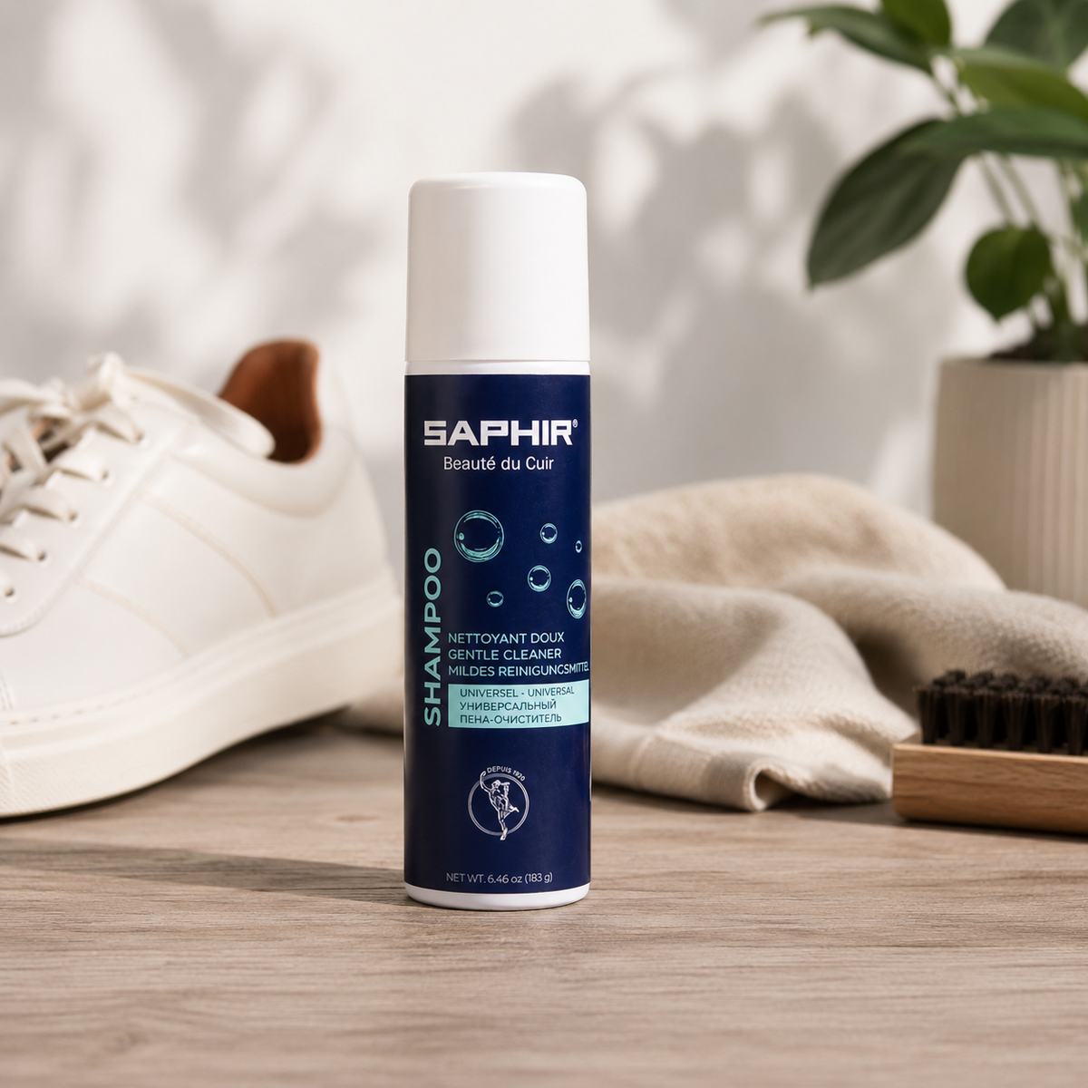 Saphir Active Foam Shampoo-Reiniger 150 ml Leder-Textilpflegeschaum