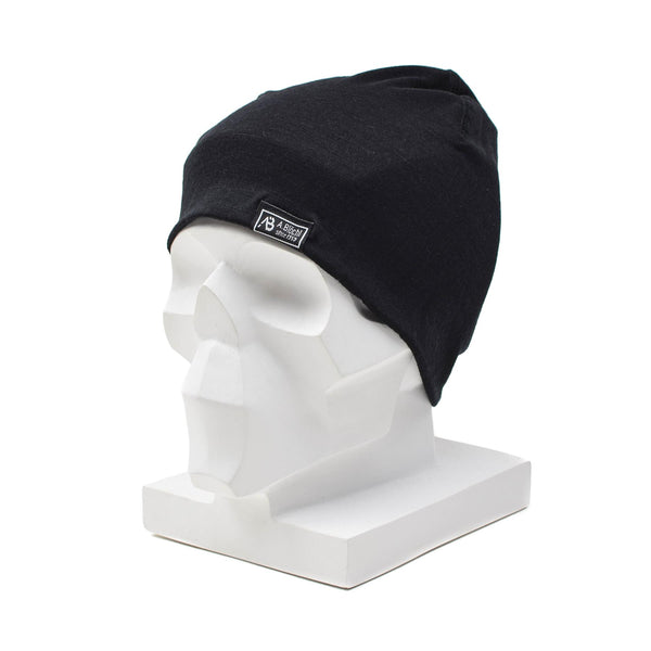 A.Blochl Merinowolle Mütze Sport Wandern Kopfbedeckung atmungsaktiv Beanie schwarz