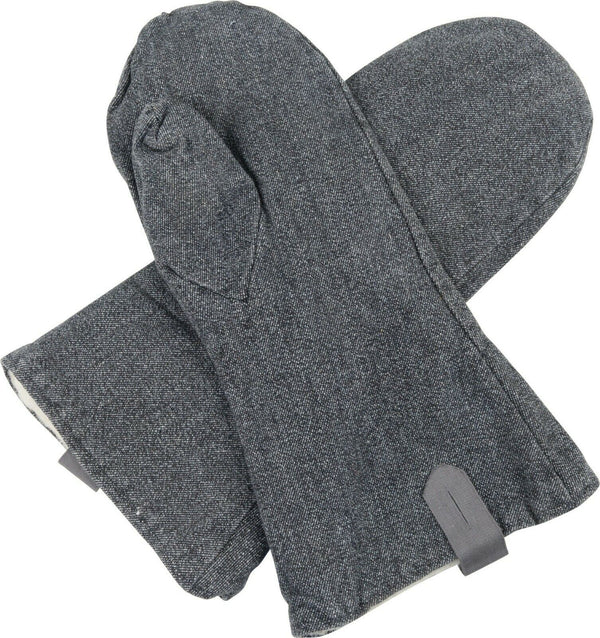 Original Schweizer Armee Fäustlinge Jeansgrau Wolle Kaltwetter Militärhandschuhe gefüttert