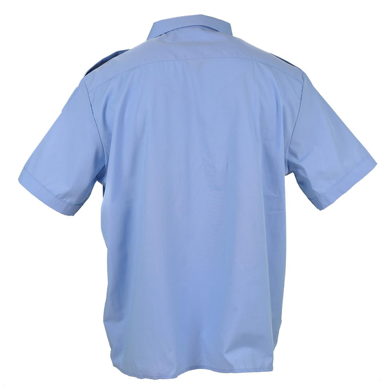 Original französische Militärpolizei, kurzärmeliges Hemd „Gendarme“ aus blauer Baumwolle, NEU