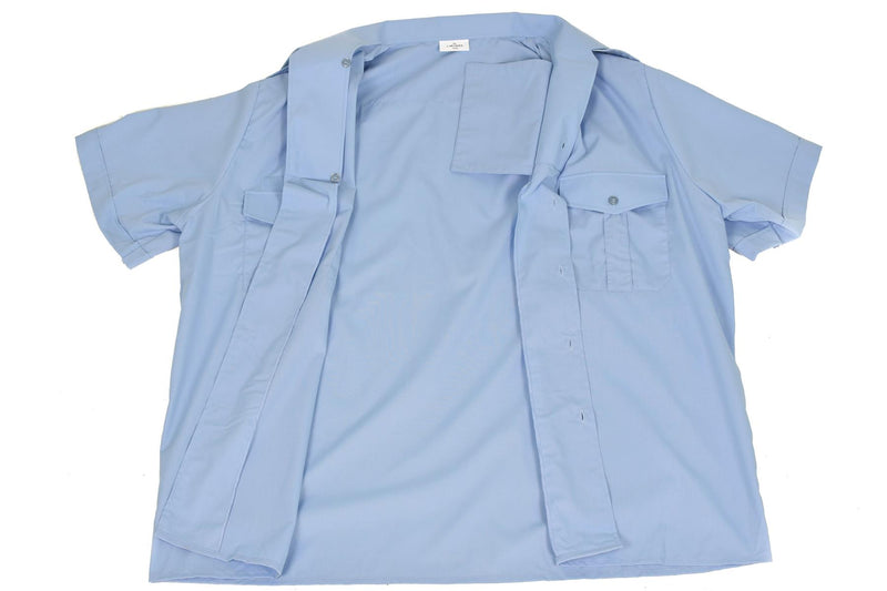 Original französische Militärpolizei, kurzärmeliges Hemd „Gendarme“ aus blauer Baumwolle, NEU