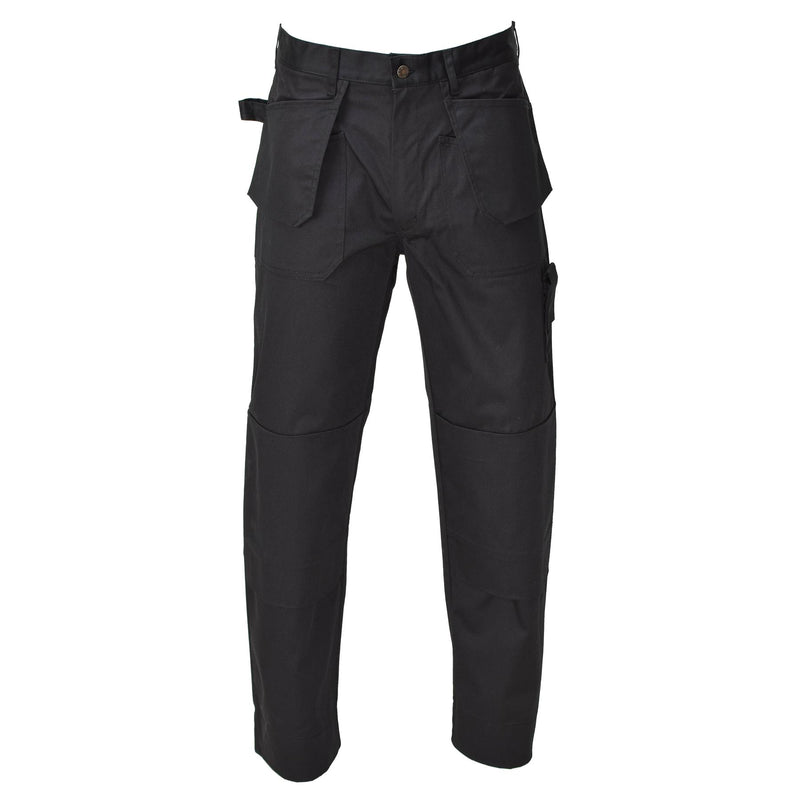 Original belgische Militär-Arbeits-Cargohose, strapazierfähig, verstärkte Knie, schwarz, NEU