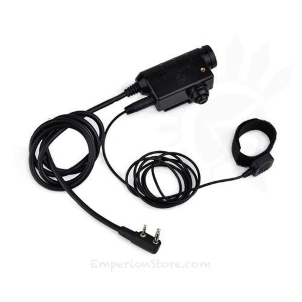 Earmor M52 PTT-Adapter Midland 2-poliges kabelgebundenes taktisches Headset-Kabel Schwarz