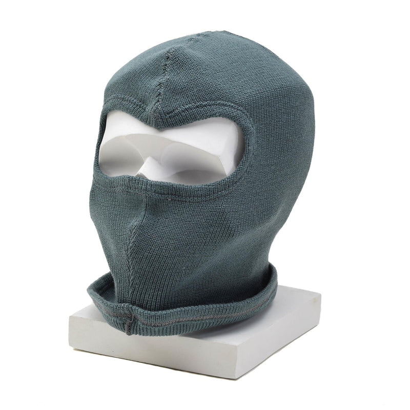 Original Schweizer Militär Sturmhaube aus Wolle, leicht, warm, Wintermaske, elastisch, Grau
