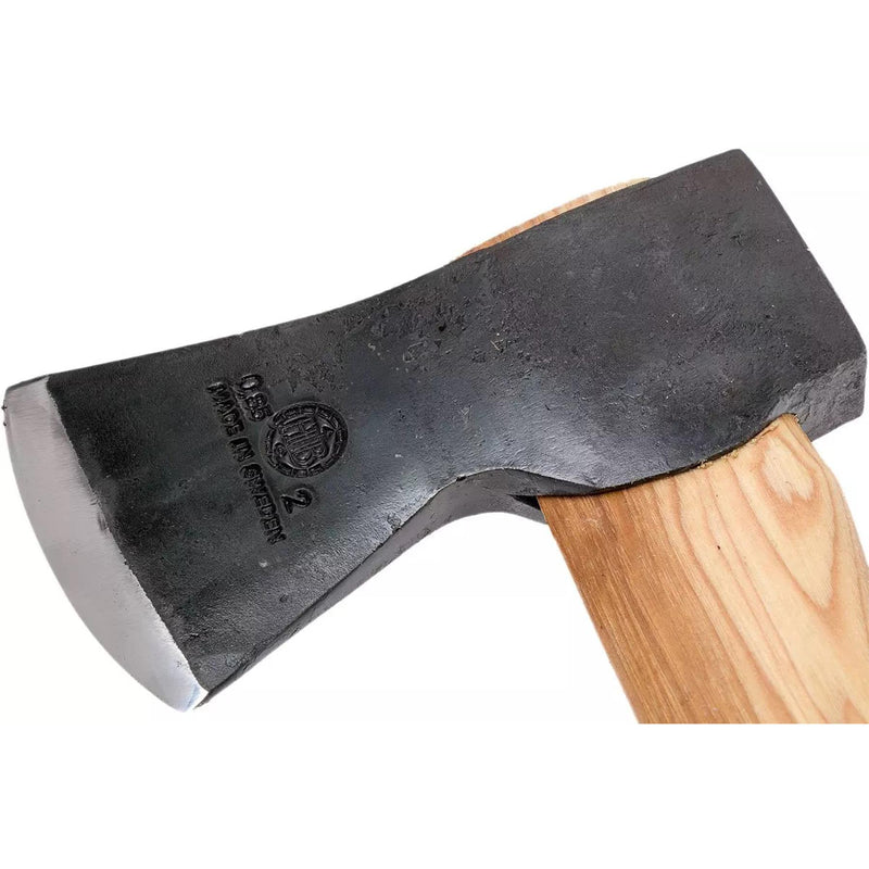 HULTAFORS Qvarfot Fällaxt, langer Hickory-Stiel, geschärfter Axtkopf aus Kohlenstoffstahl