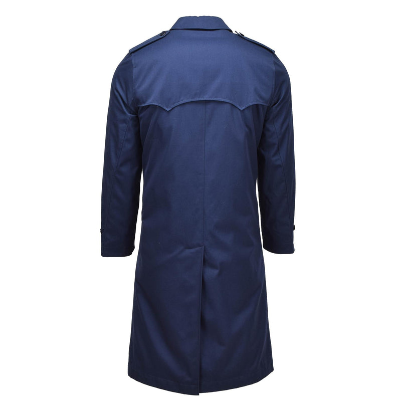 Original niederländischer Militär-Trenchcoat für Damen, einfarbig blau, Regenmantel mit gestepptem Futter