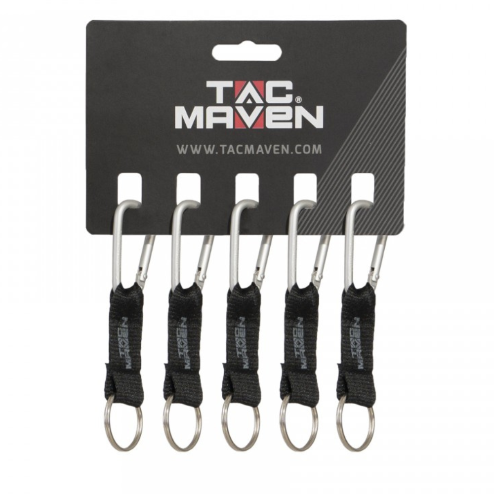 Pentagon Taktische 5 mm Aluminium-Karabiner-Clips, 5 Stück, Outdoor-Camping-Schlüsselanhänger