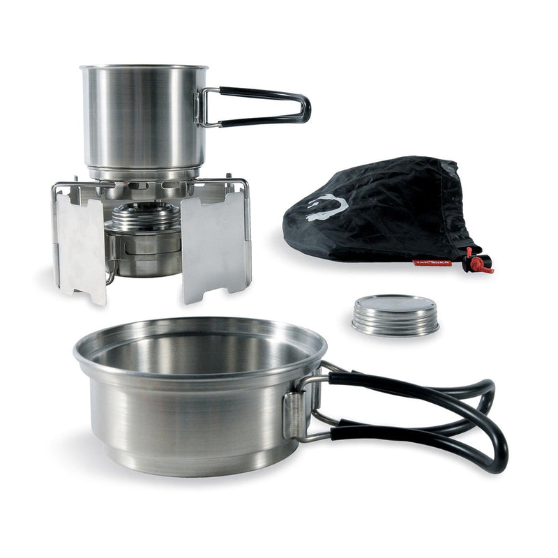 Tatonka Spiritusbrenner Kocher Set Outdoor Kochset Edelstahl Topfständer
