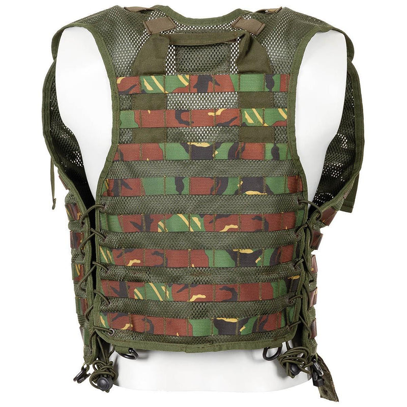 Original niederländisches militärisches taktisches Westenset mit 7 modularen Molle-Taschen DMP woodland