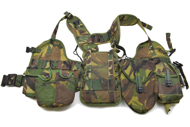 Original niederländisches militärisches taktisches Westenset Woodland altes Modell Alice Clip-Beutel