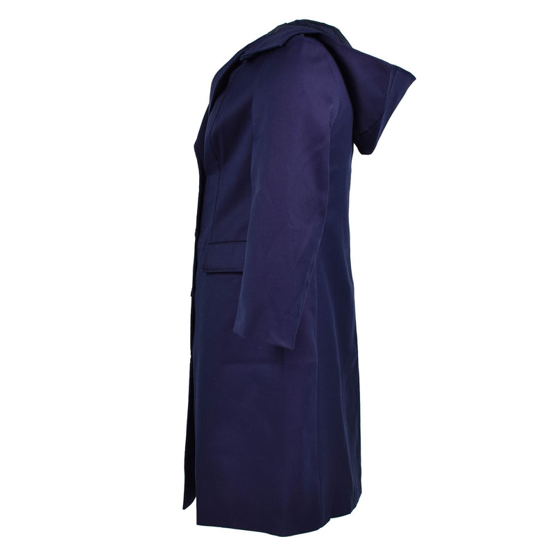 Echter französischer Militärmantel, Armee-Trenchcoat, dunkelblau, Damenjacke, NEU
