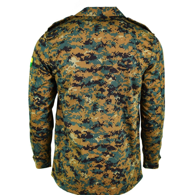 Echte Armeejacke aus Guinea-Bissau, RipStop, digitaler Savana-Tarnung, Militärausgabe, NEU