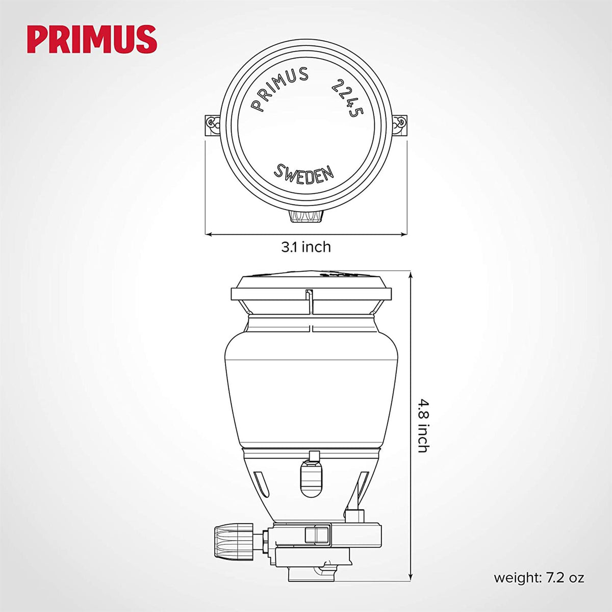 Primus EasyLight Gaslaterne 490 Lumen Camping Wandern Outdoor Glasleuchte