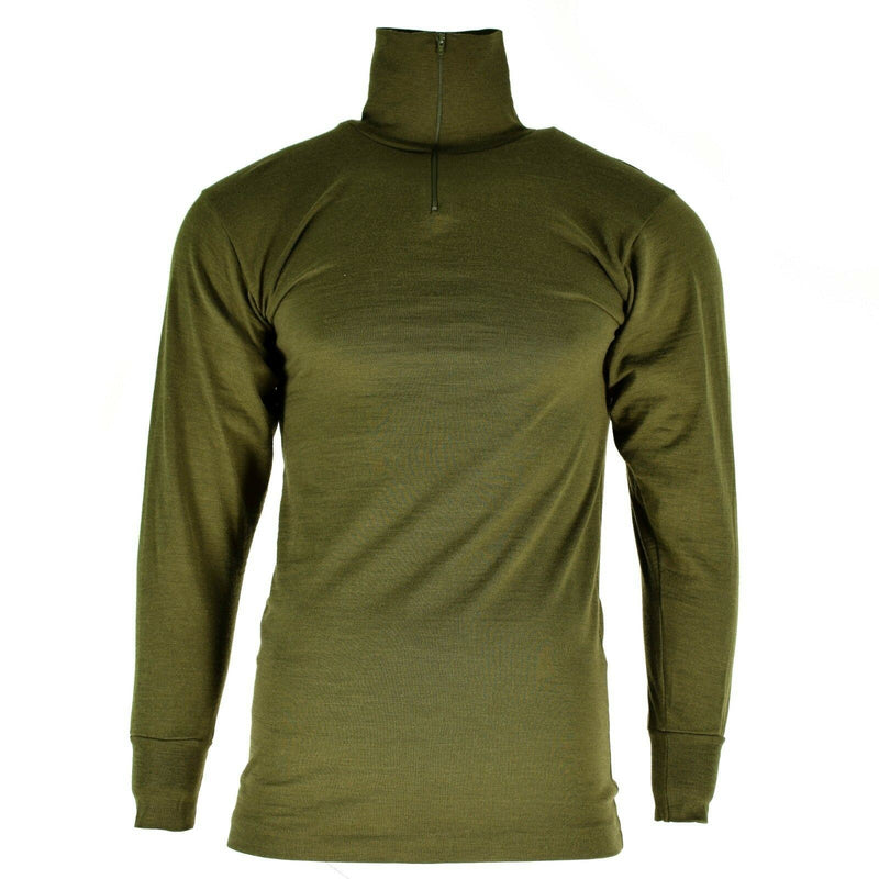 Original italienische Armee Trikot Hemd Reißverschluss Unterhemd F1 Thermo Grün OD NEU
