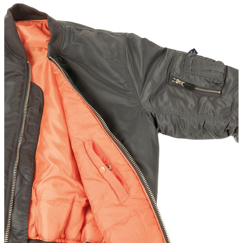 US Army Style MA1 Luftwaffen Truppen Bomber Urban Grau Winddicht Puffer