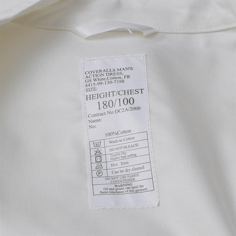 Original weißer Overall des britischen Militärs, leichte, geräumige Passform, NEU