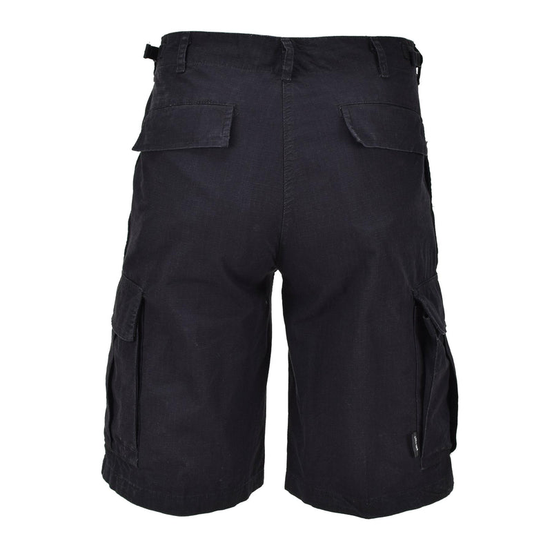 Schwarze, vorgewaschene, leichte Bermudashorts der Marke Mil-Tec im US-Militärstil