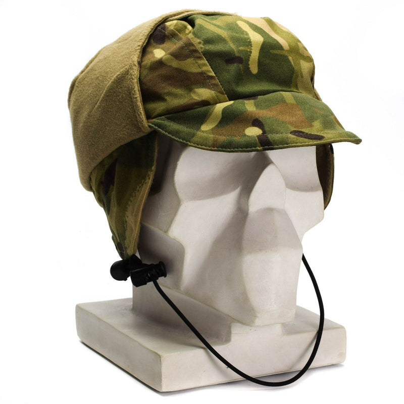 Original britische Armee MTP Camo wasserdichte Gore Tex Kappe gefüttert Kaltwetter Hut neu