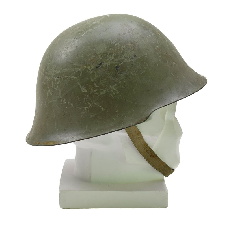 Original serbischer taktischer Stahlhelm mit Innenfutter Kampfausrüstung Kinnriemen Oliv