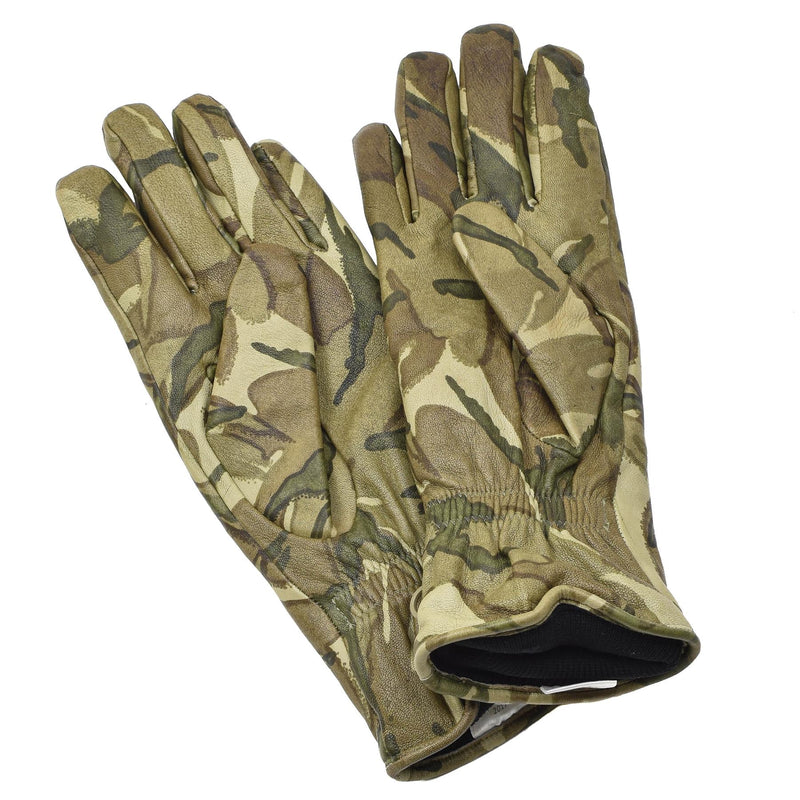 Echte britische MK II Kampflederhandschuhe MTP Camouflage warm gefütterte Handschuhe