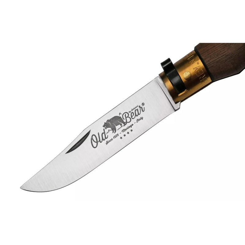 Antonini Old Bear Pocket Knife 8cm Stainless Steel Blade Walnut Wood Handle - GoMilitar