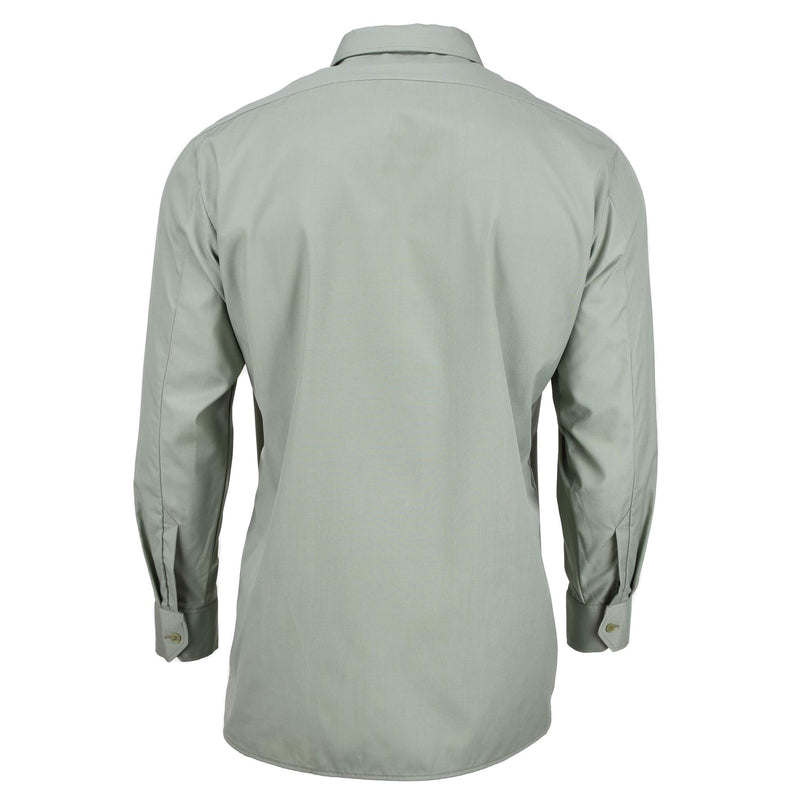 Original tschechisches Armeehemd Olivgrün Langarm Button Up Militär Überschuss NEU