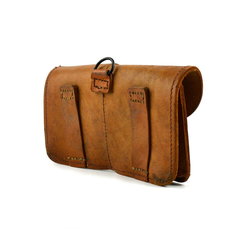 Original französische Armee Magazintasche braun Leder Munition Dual Tasche Mag