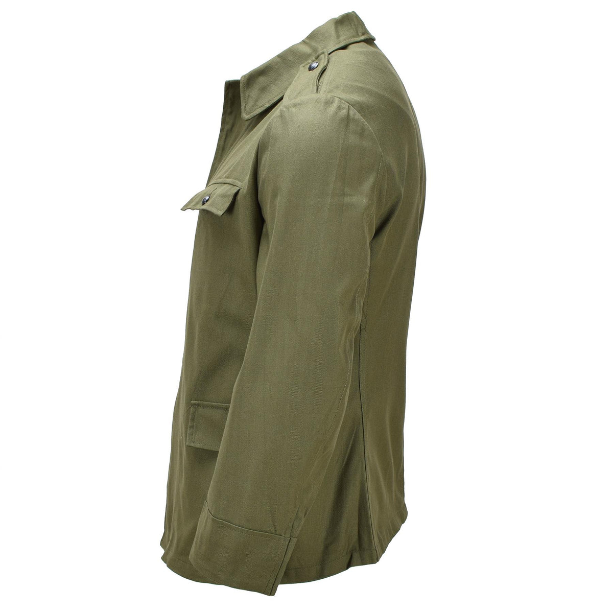 Original rumänische Armee-Arbeitsjacke, Knopfleiste vorne, Militär-Feldmantel, Oliv