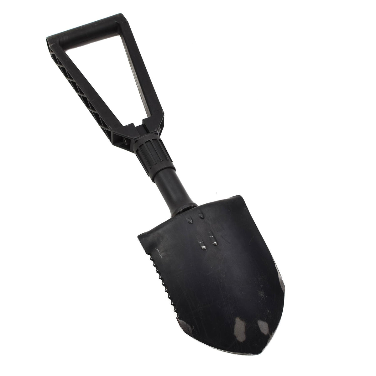 Original US-Militär-Klappschaufel, 3-Stufen-System, High-End-Schaft, Schwarz