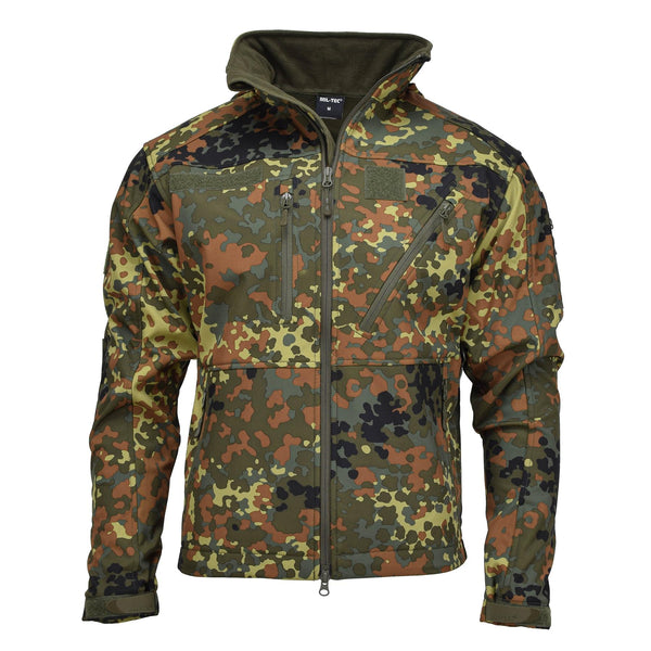 MIL-TEC Softshelljacke SCU 14 Deutsch Flecktarn Outdoor Wanderoberbekleidung