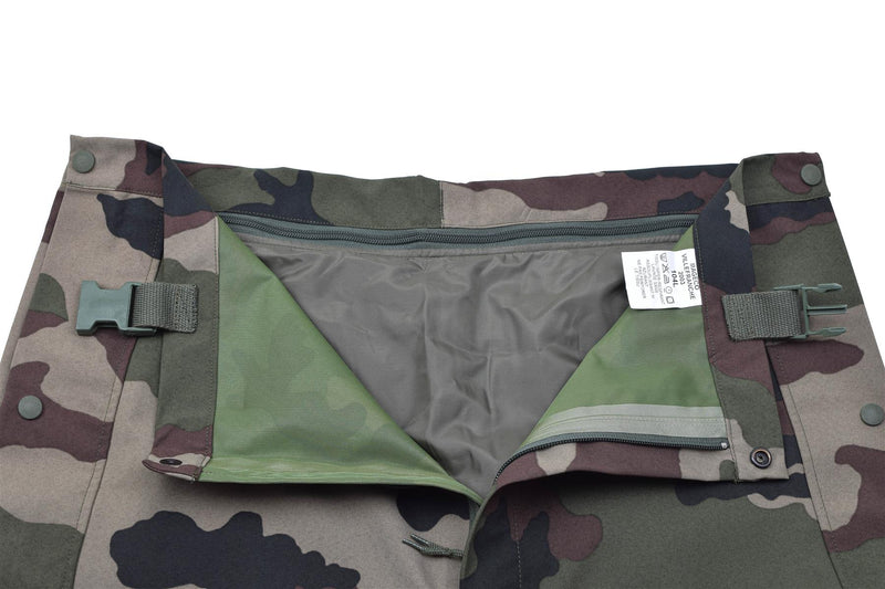 Original französische Armee Regenhose wasserdichter Trilaminat-Overall mit Hosenträgern NEU