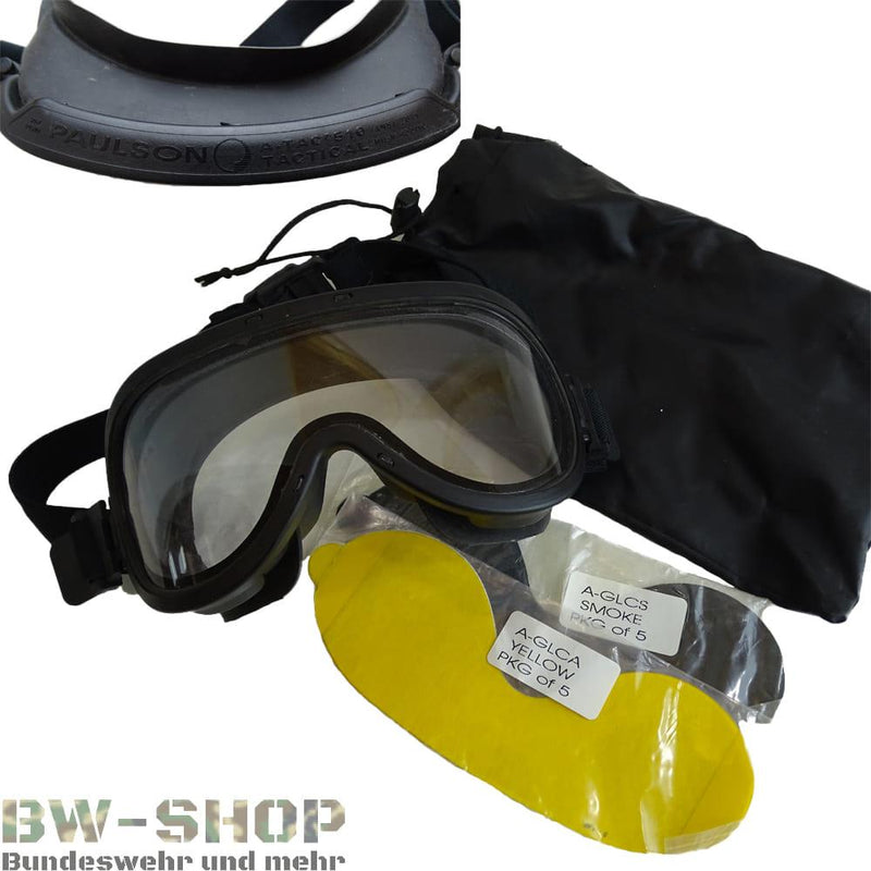 Paulson 510 A-TAC Taktische Schutzbrille, transparentes Polycarbonat, Doppellinse