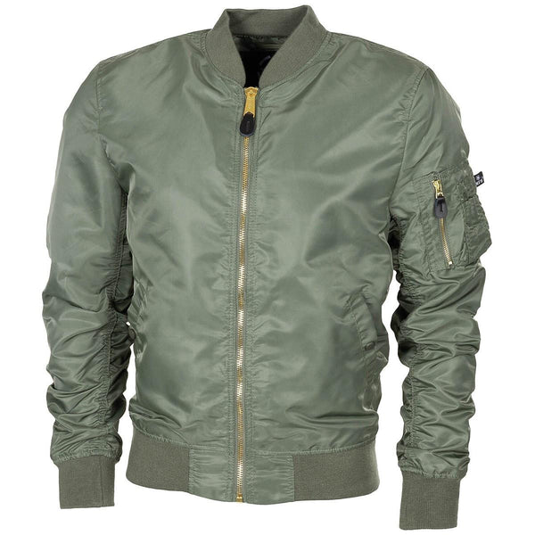 US Militär Stil Bomberjacke MA1 winddicht oliv Air Force Crew Uniform NEU