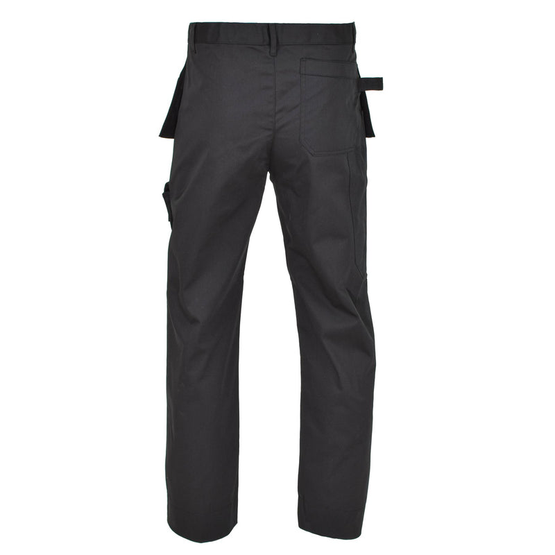 Original belgische Militär-Arbeits-Cargohose, strapazierfähig, verstärkte Knie, schwarz, NEU